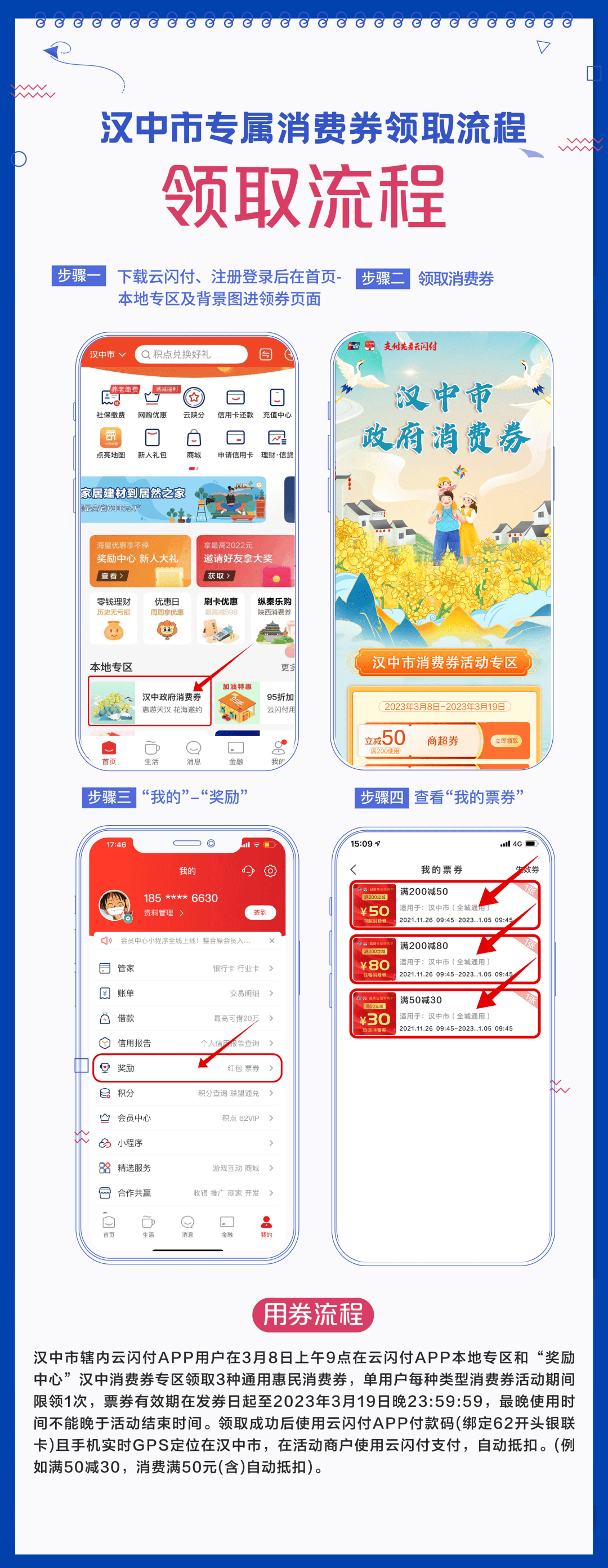 云闪付单笔限额修改苹果版:＠汉中人，节日消费券明日开抢→